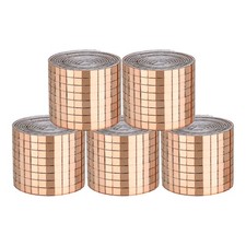 9600 Pcs 5 x 5 mm Square Glass Self-Adhesive Mirror Mosaic Tiles, Rose Gold