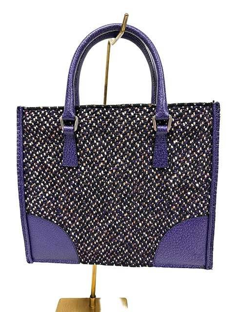 Prada Purple Tweed Shoulder Bag Vintage Authentic thumbnail 3