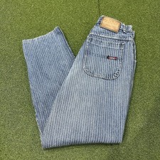 Vintage 90s Zena Jeans 28 Womens 11 Blue High Rise Striped Mom Tapered Denim
