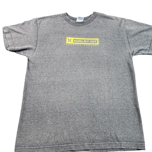 Hurley Shirt Mens Medium Gray Hurley INT Freedom Company Logo Graphic Tee Surf