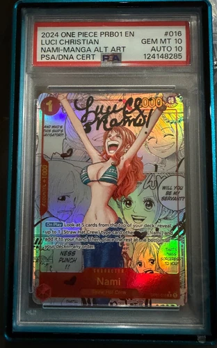 Nami (OP01-016) (Manga) English PSA 10 (PRB-01) with very rare auto
