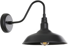 Black Gooseneck Barn Light for Farmhouse 10 Inch Dome Exterior Lights Fixture wi
