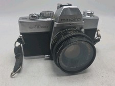Minolta SRT 200 35mm Film SLR Camera Body Chrome Rokkor-x PF 2:2 f 50mm Lens