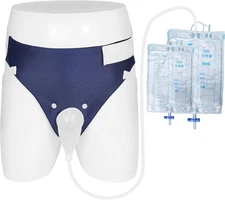 Urine Collection Bag for Men,Reusable Wearable Drainage Bag 2000ml+1000ml