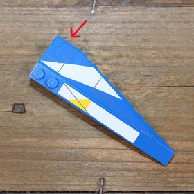 LEGO Star Wars 8093 Blue Wedge 10x3 Left White Stripes Yellow Pattern 50955pb008