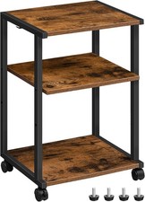 Printer Stand, 3-Tier Under Desk Rolling Cart with Storage Shelf, Heavy Duty ...