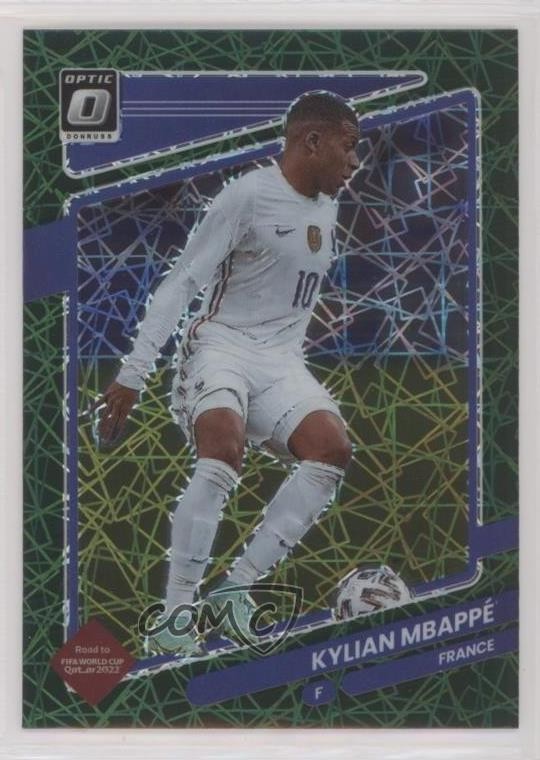 2021 Donruss Road to Qatar Optic Green Velocity Prizm Kylian Mbappe Mbappé 0xm9