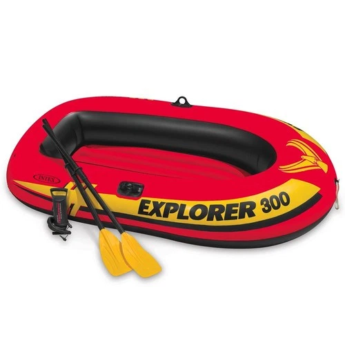USEDOPEN BOX Intex Explorer 300 3Person Inflatable Boat Set with French Oars and