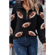 Sequin Football Long Sleeve Sweatshirt