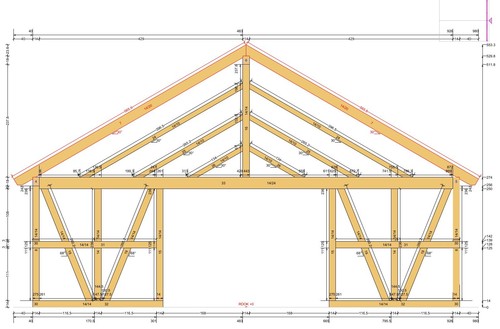 Fachwerkhalle - Esslingen, Satteldach KVH 900 x 1100 cm, Holzhalle als Bausatz - Bild 7 von 17