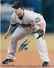 BRETT WALLACE  HOUSTON ASTROS   ACTION SIGNED 8x10