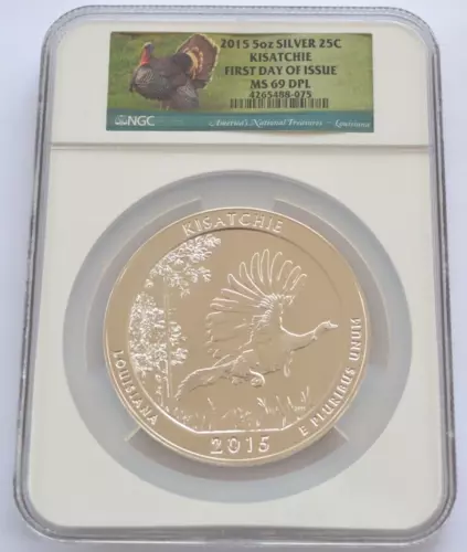 2015 Kisatchie 5 Oz Silver Washington Quarter - NGC - MS 69 DPL