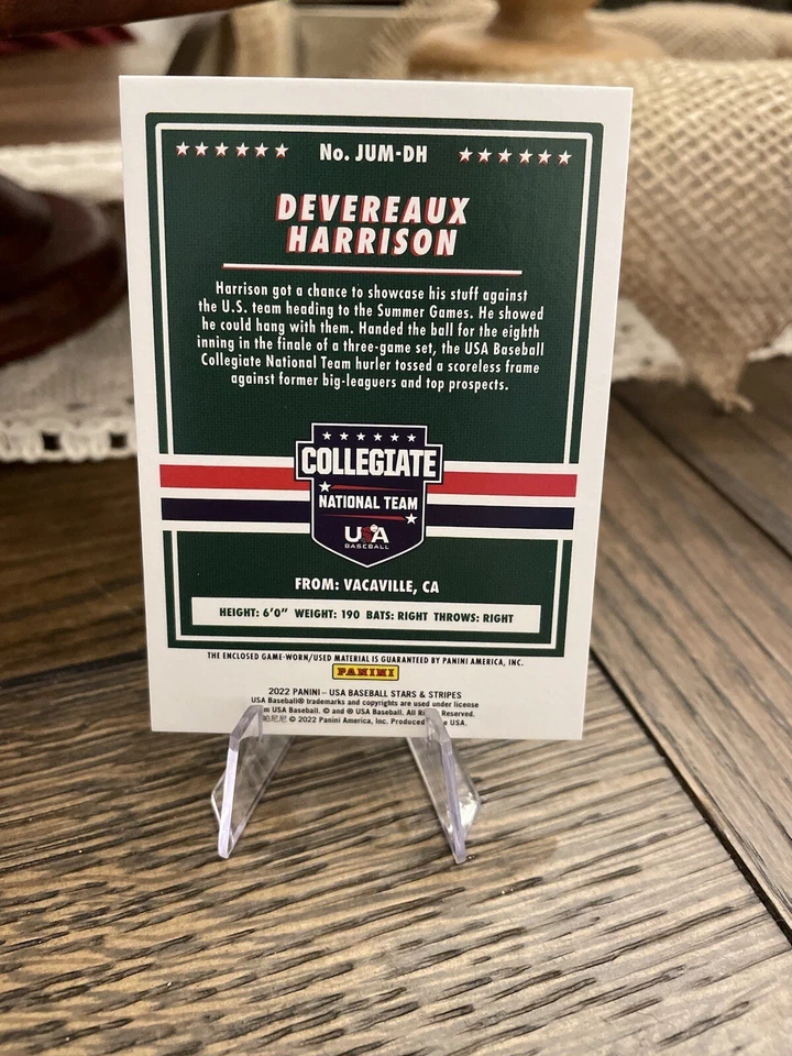 2022 Panini Stars & Stripes - Deveraux Harrison Jumbo Team USA Jersey Relic /150 - Image 2 of 2