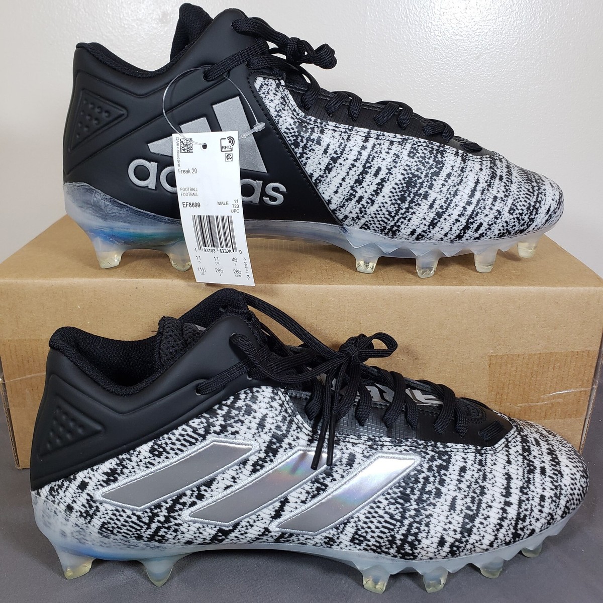 Adidas Freak Carbon 20 Black/White Football Cleats Mens Size  display picture 3
