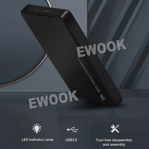 USB 3.0 Hard Drive 2.5" SATA HDD SSD External Slim Enclosure Case - Picture 2 of 13