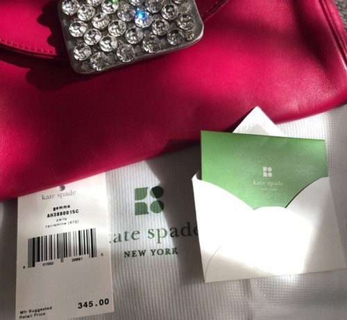 Kate Spade New York kleine Gemma Clutch mit Kristallschmuck und Staubbeutel neu mit Etikett - Bild 3 von 19