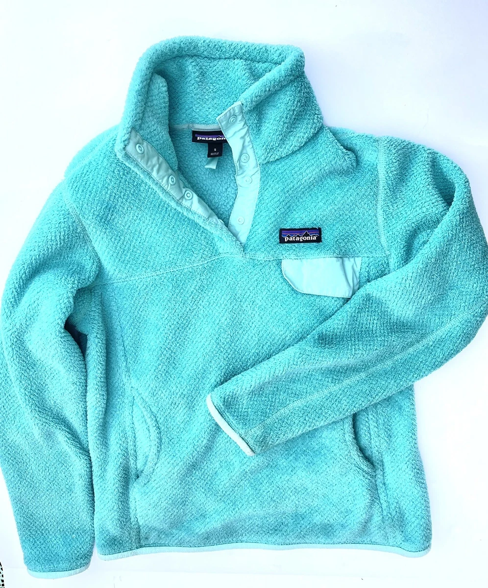 Womens PATAGONIA Fleece TURQUOISE BLUE Synchilla Snap-T Pullover