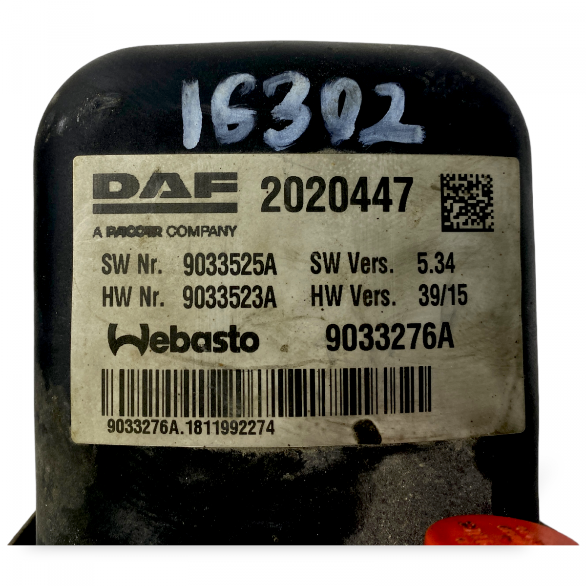 2020447 Water auxiliary heater WEBASTO Thermo Top Pro 38 DAF XF106 
