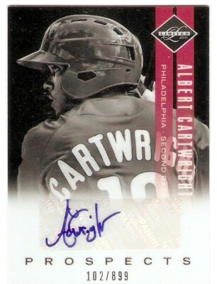 ALBERT CARTWRIGHT AUTOGRAPH ROOKIE /899 2011 2012 LIMITED PROSPECTS 19 PHILLIES