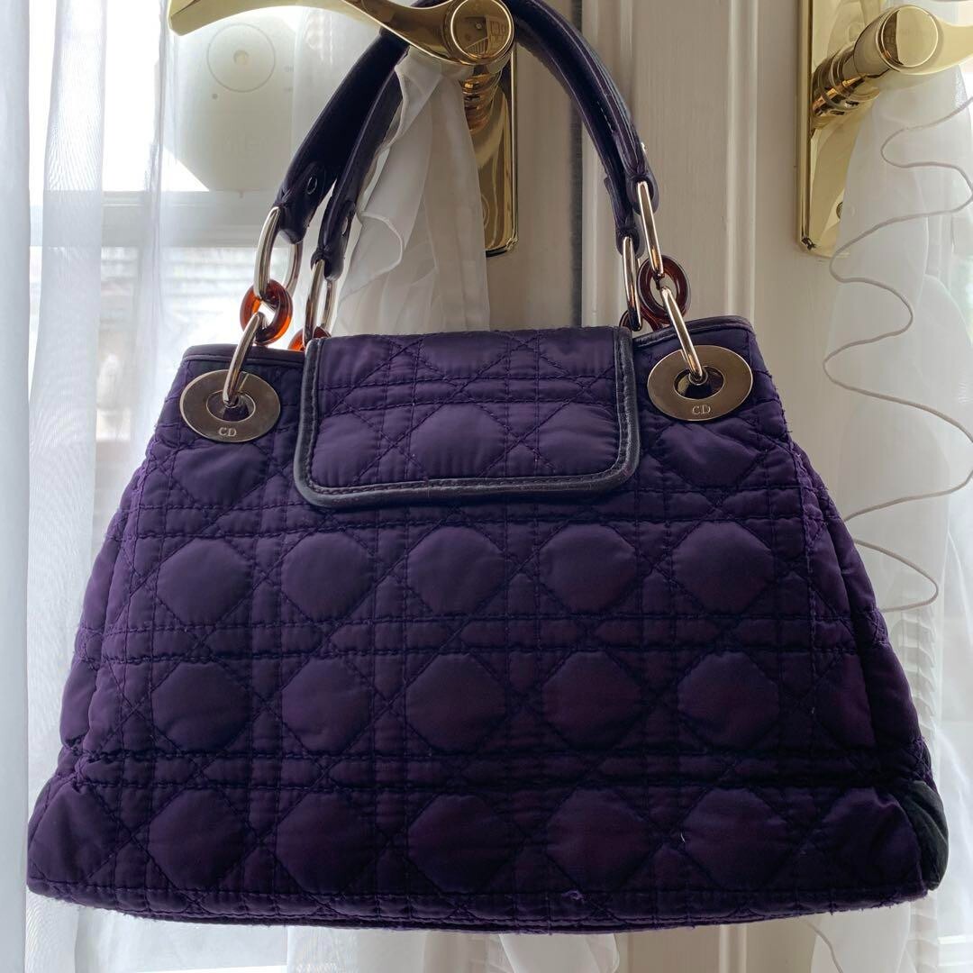Christian Dior Vintage Cannage bag Hand bag Purple 240527N