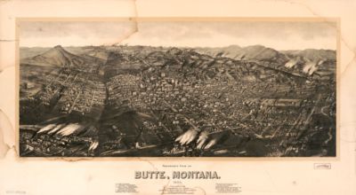 14'' x 24'' 1904 Panoramic View Of Butte Montana