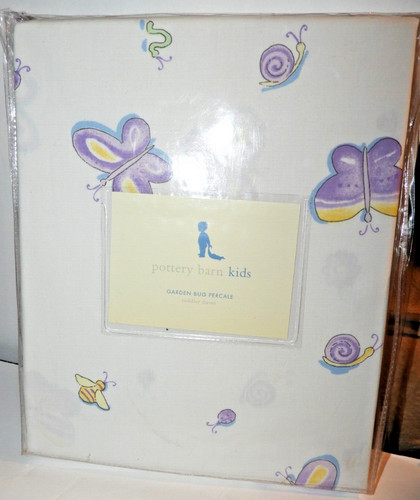 Pottery Barn Kids Toddler Duvet Garden Bug Percale Butterflies Purple