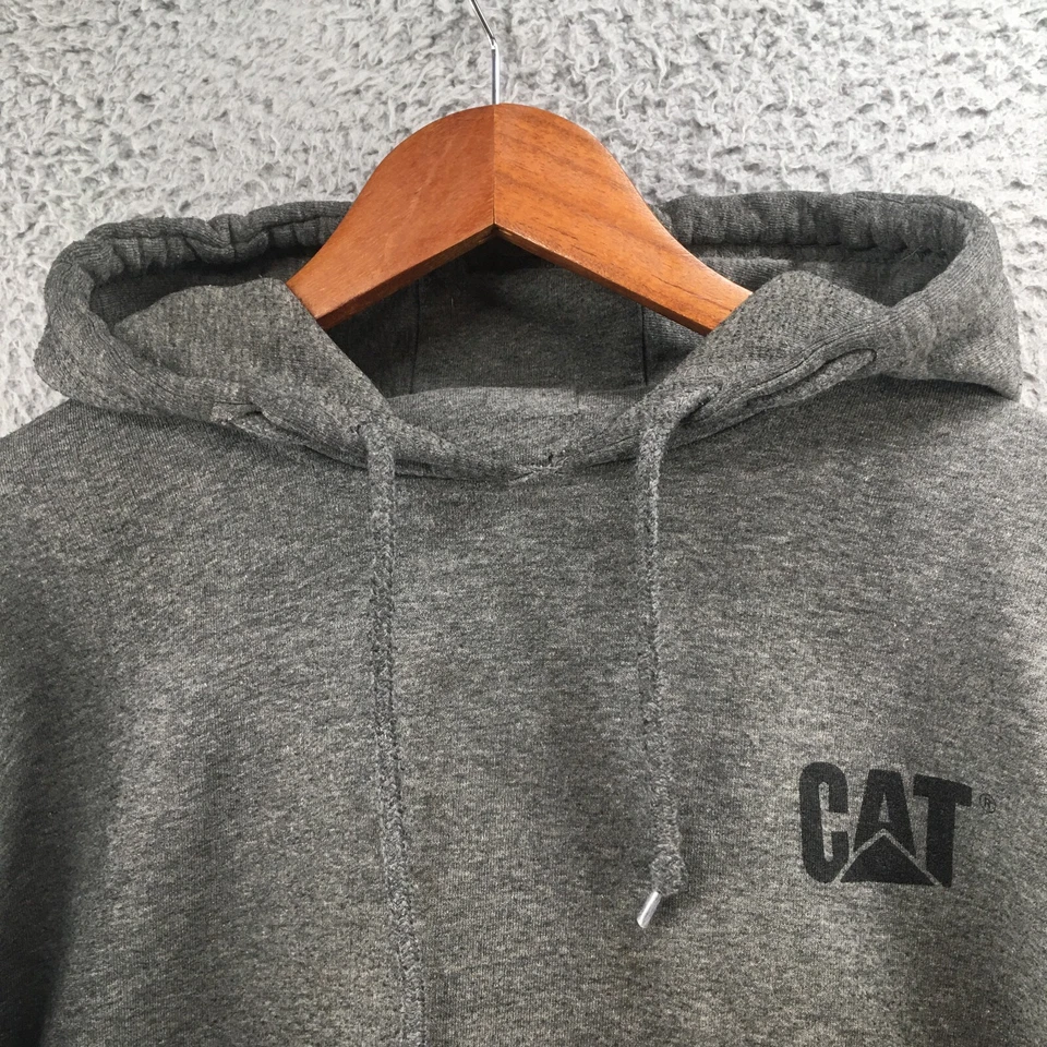 Cat Hoodie Sweatshirt Mens Medium Gray Cotton Blend Long Sleeve Hooded Pockets - Image 3 of 4