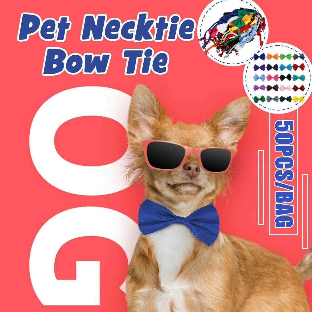50PCS Dog Puppy Cat Bow Tie Collar Fashion Pet Necktie Elegant Bowknot Bowtie