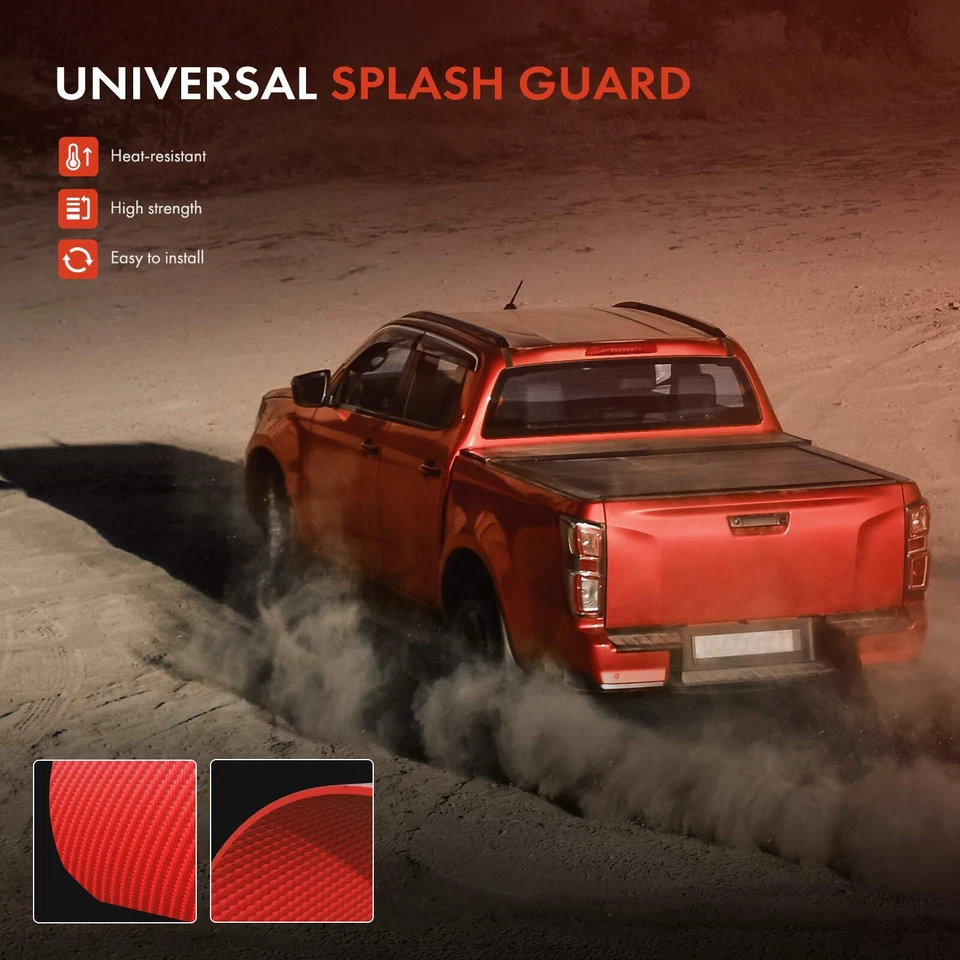 Protectores contra salpicaduras universales rojos 4 piezas para camioneta Chevy Dodge Ford Toyota sedán Foto 3 de 4