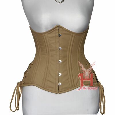 Unterbrustkorsett Schwarz Baumwolle Corsage Beige Cotton Underbust Corset Hi04BC