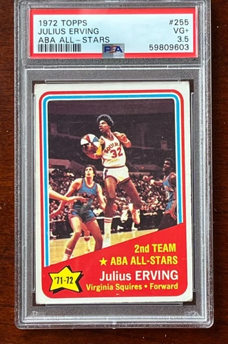 1972 Topps Julius ERVING All Star EX-MT PSA 3.5 VG+ #255 76ERS Squires Dr J HOF