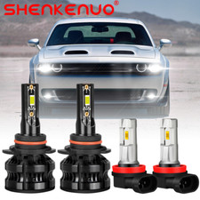 Dodge Challenger LED Headlight Bulbs 3 For Dodge Challenger 2015-2021 LED Headlight Bulbs 9012 Hi/Lo Beam+H11 Fog Light