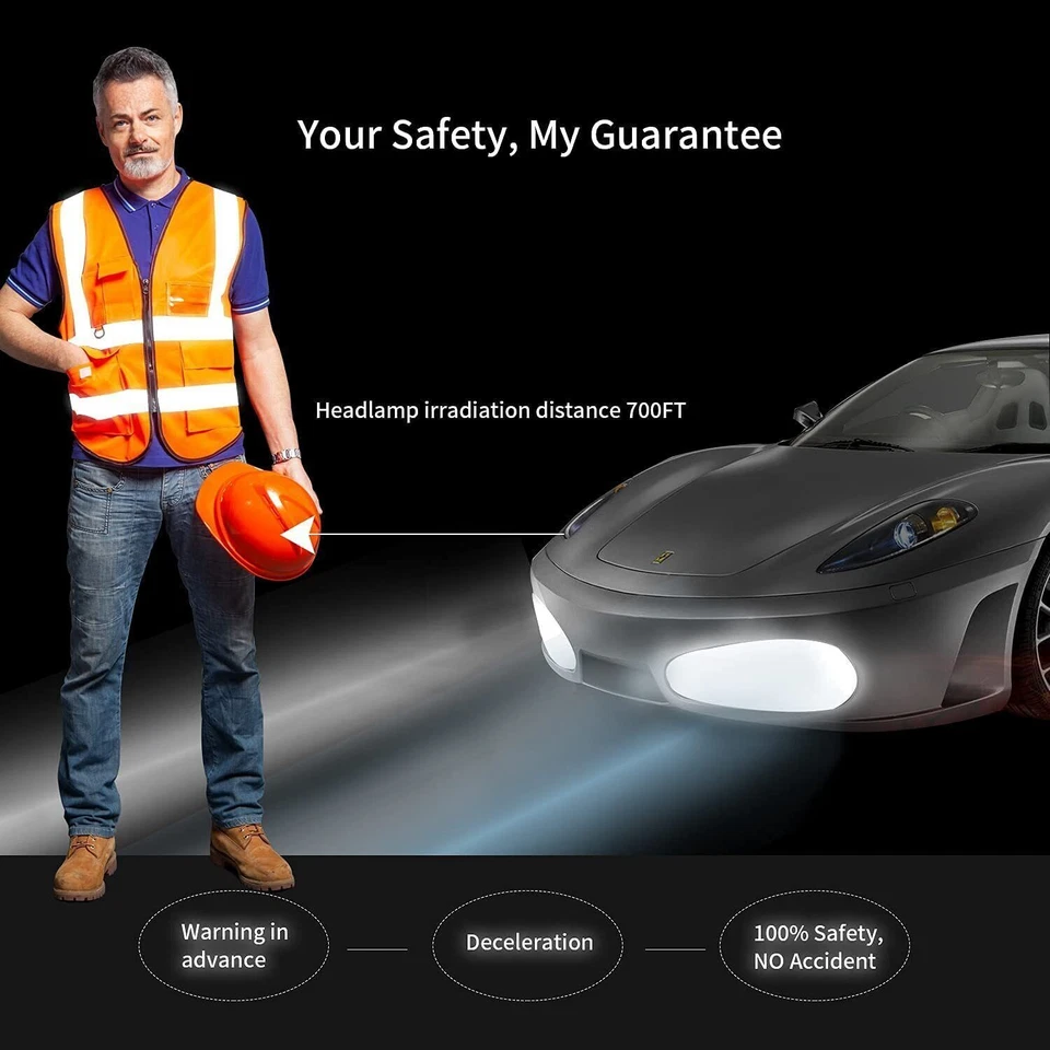 Защитный жилет с 5 карманами светоотражающие ремни безопасности с полосками высокой видимости - Изображение 4 из 4