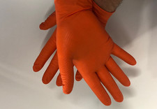 Orange 8 mil Nitrile Gloves with Diamond Grip  500 PER CASE  SHIPS FREE XL