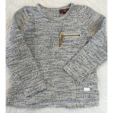 Seven 7 For All Man Kind Sweater SZ 3T Gold Zipper Front Pocket Button Back Clos