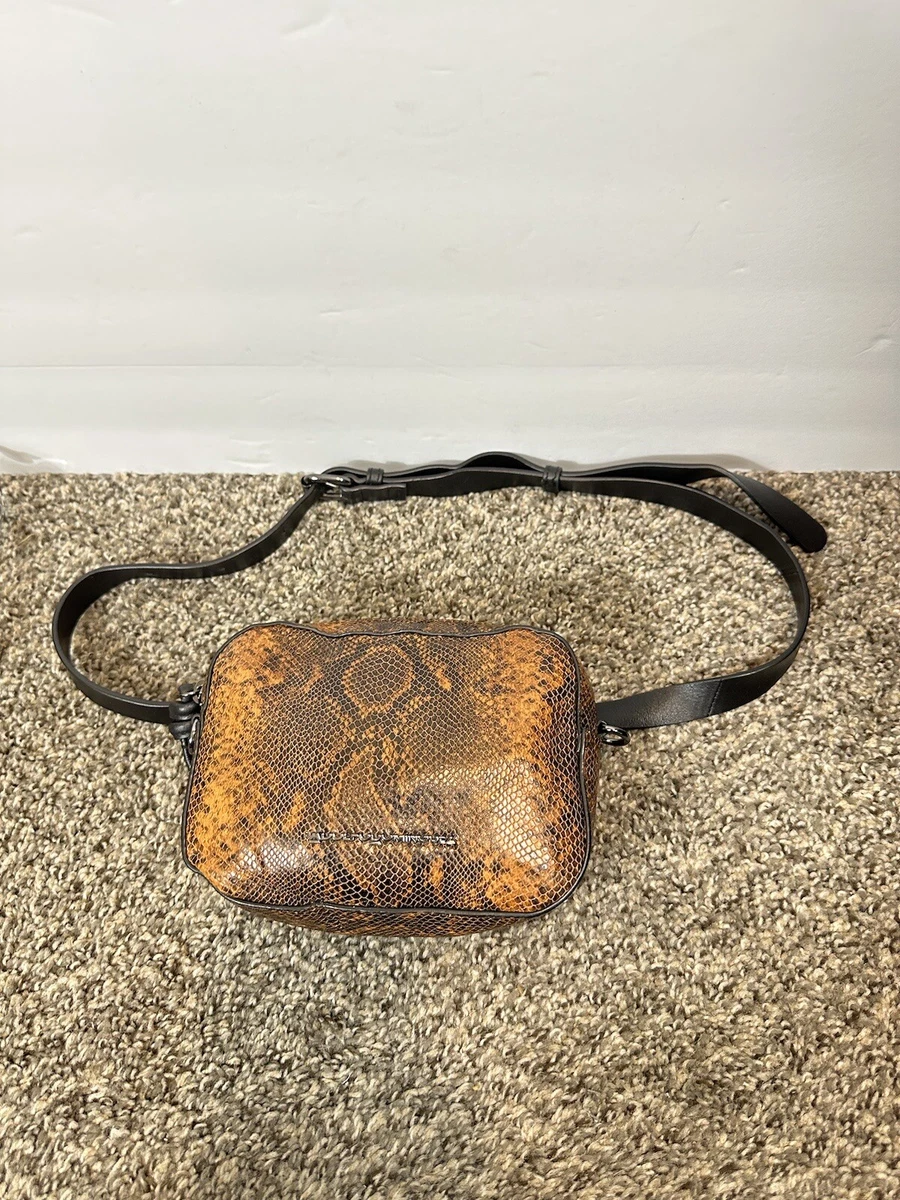 ADOLFO DOMINGUEZ Belt Bag Waist Bag Fanny Pack Brown Snake Leather