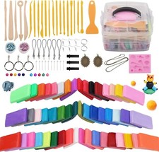 Polymer Clay Set - 50 Colours Oven Baking Clay Modelling Clay Non-Sticky, Non-To