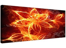Black White Cheap Canvas Print of Flaming Flowers 1063