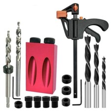 15 Degree Pocket Hole Jig Kit Drill Guide Set Oblique Hole Locator Wood Tool