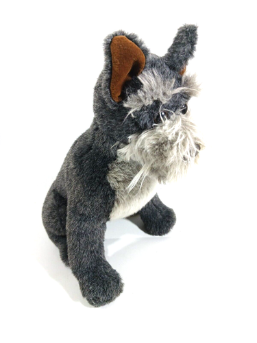 TY Max Schnauzer Gray Dog Plush Stuffed Animal 13" Sitting