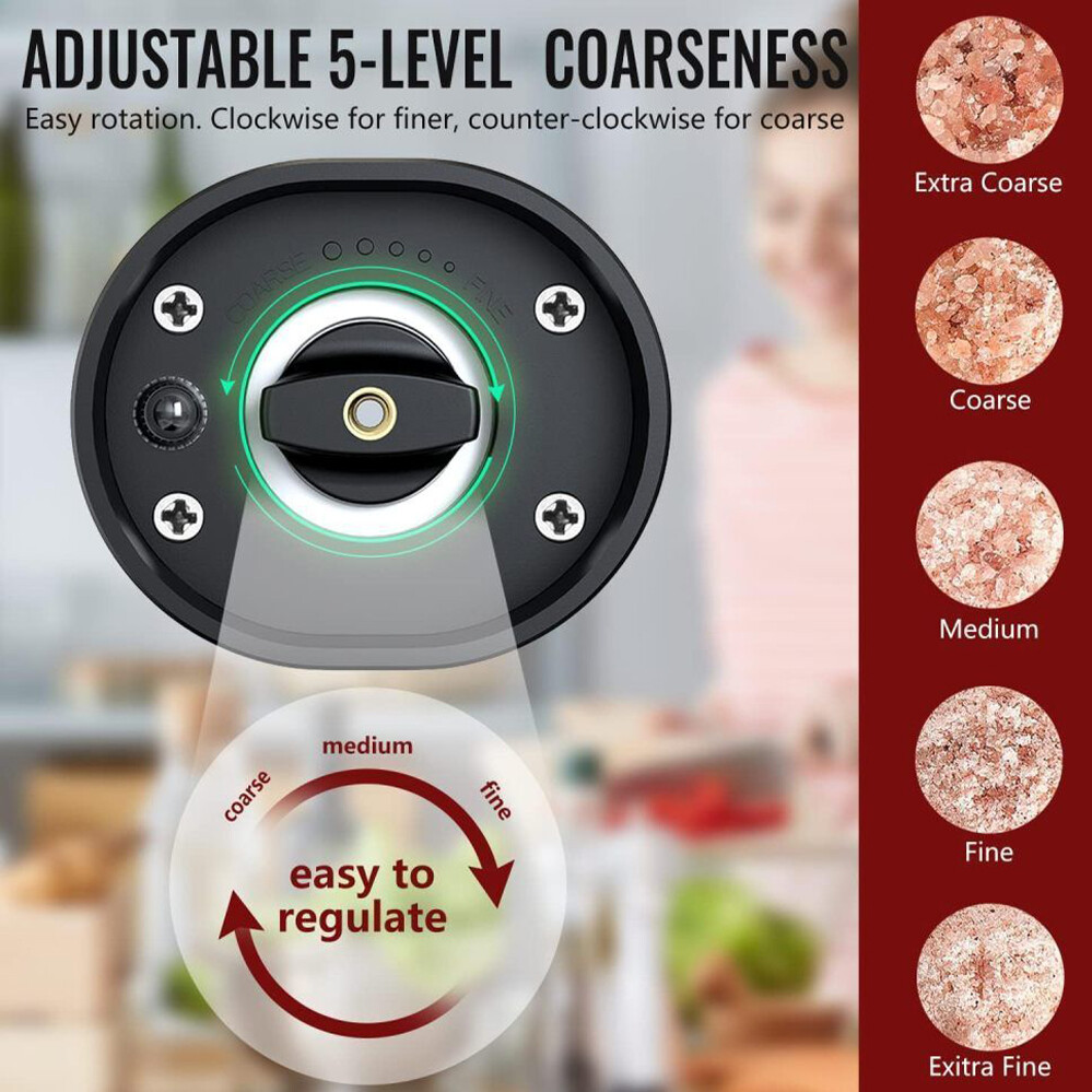 2pcs New Electric Salt And Pepper Grinder Set Rechargeable Salt And