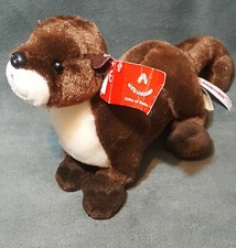 River Otter Brown White Plush Aurora World 7" Stuffed Animal Wildlife