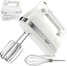 MHCC 5-Speed​ Electric Hand Mixer with Snap-On Storage Case and 3Pcs Beaters Acc