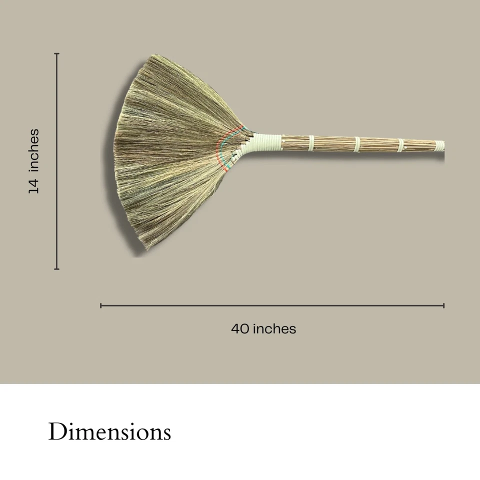 Asian Vietnamese Thai Grass Broom Natural Handmade Bamboo US SELLER - Image 3 of 3