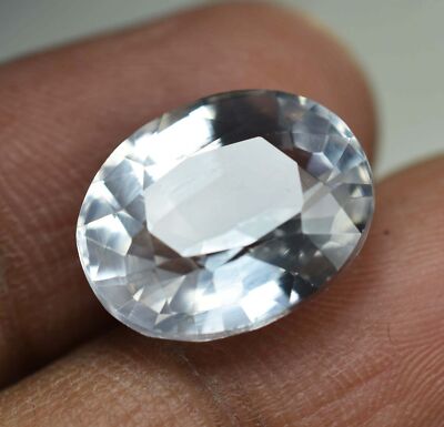 10 Ct Natural Certified Loose Gemstone White Sapphire OVAL Shape