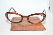 Vintage S/C U.S.A. Cateye Eyeglass/Sunglass Frames 46 20 5 1/4" Brown
