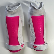 New Adidas Youth Tiro SG Match J Shin Guards - White/Shock Pink - Size Small