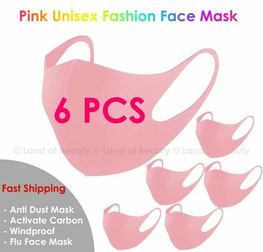 6ea Pink Face Mask Fashion Face Mask Washable Reusable Unisex Adult