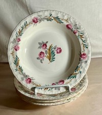 4 Pope Gosser Largo 7 3/4" Rimmed Soup Bowls