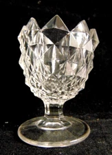 Antique EAPG Salt Cellar Dip Pattern Glass Clear Sawtooth